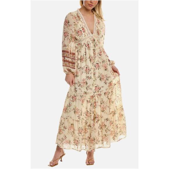 NEW $198 A Collective Story Boho Floral Printed Maxi Dress - Picture 1 of 6